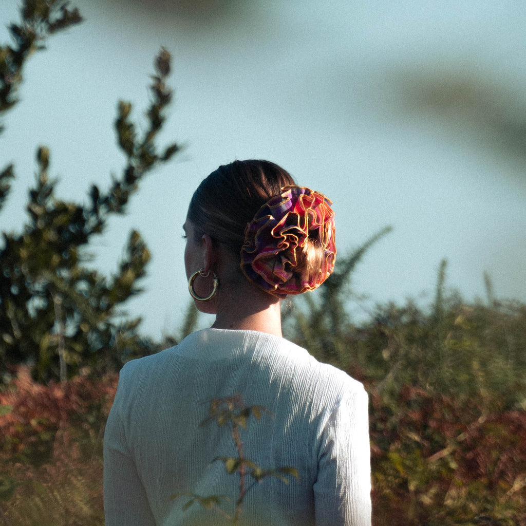 Chouchou Josie - Madras rouge et jaune