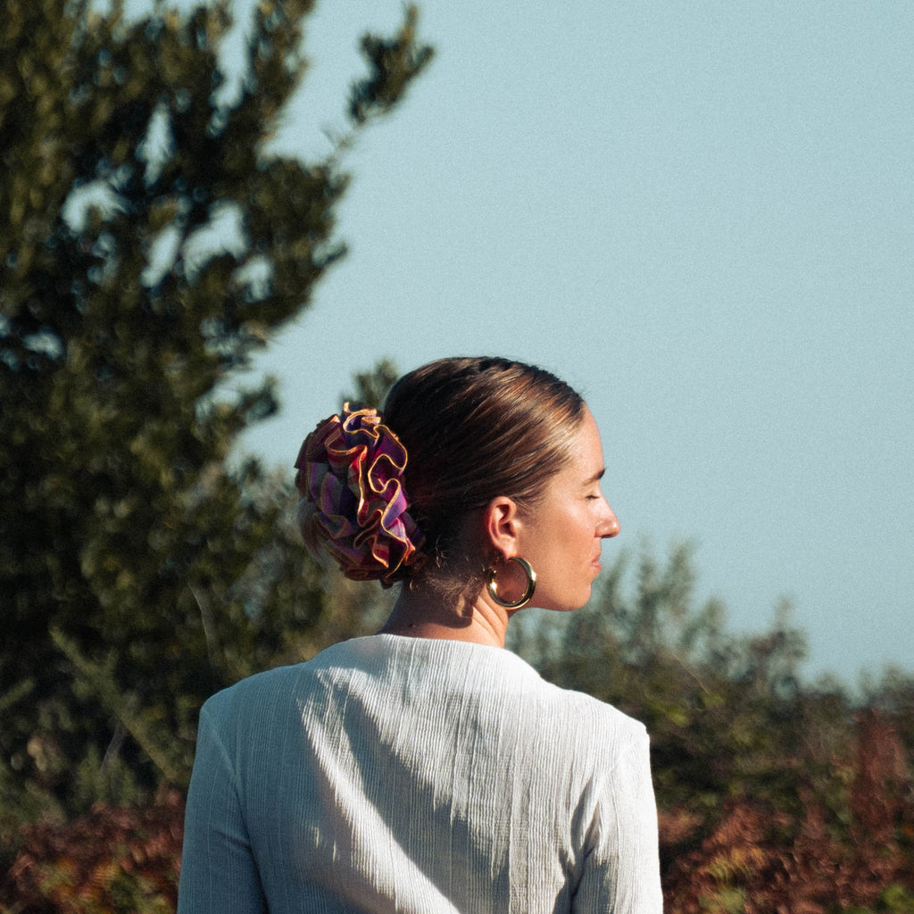 Chouchou Josie - Madras rouge et jaune