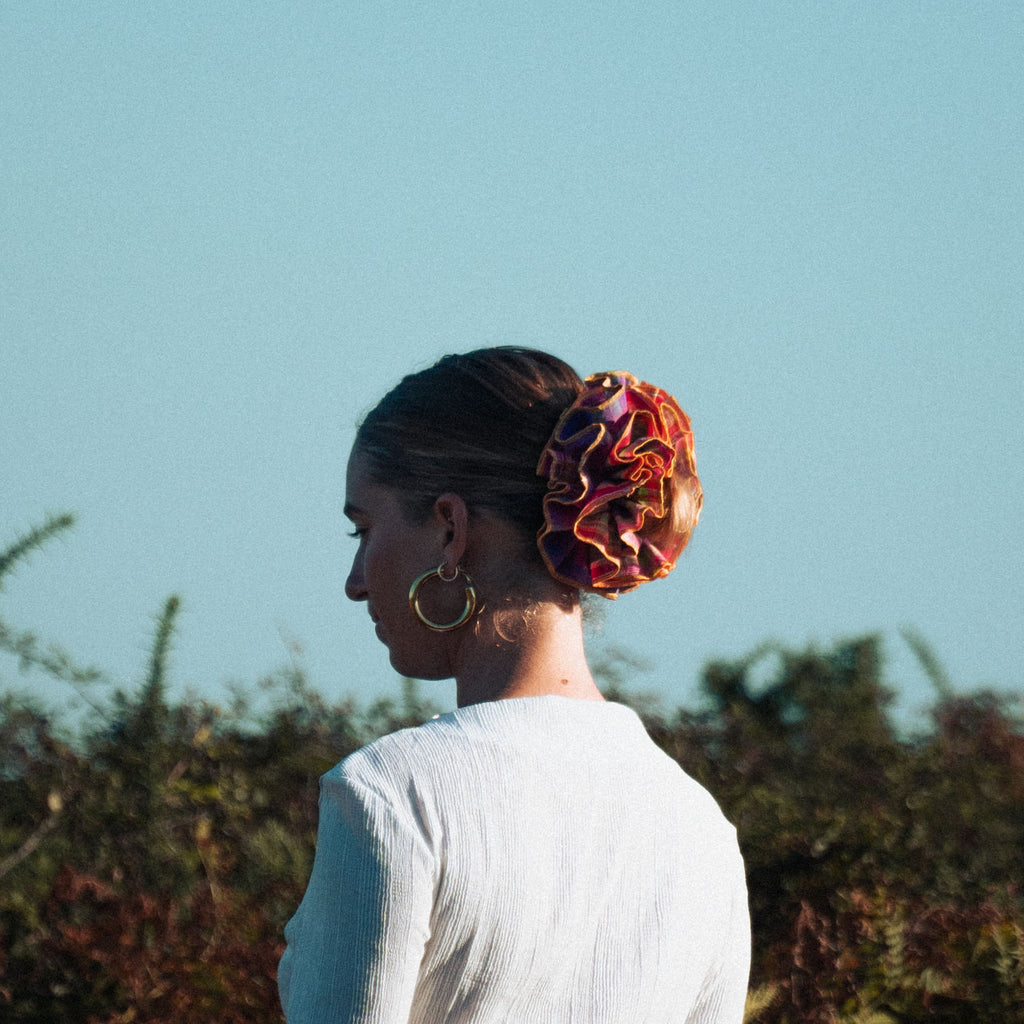 Chouchou Josie - Madras rouge et jaune