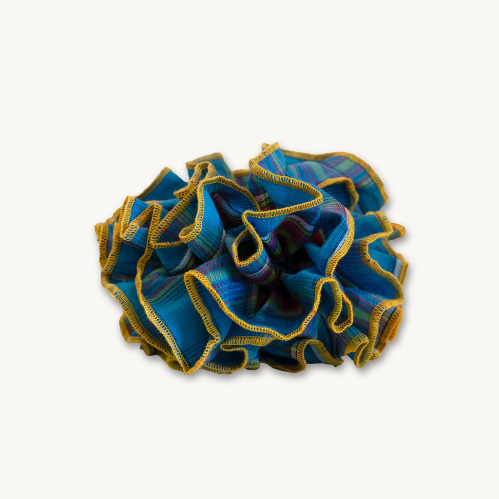 Chouchou Josie - Madras bleu et jaune