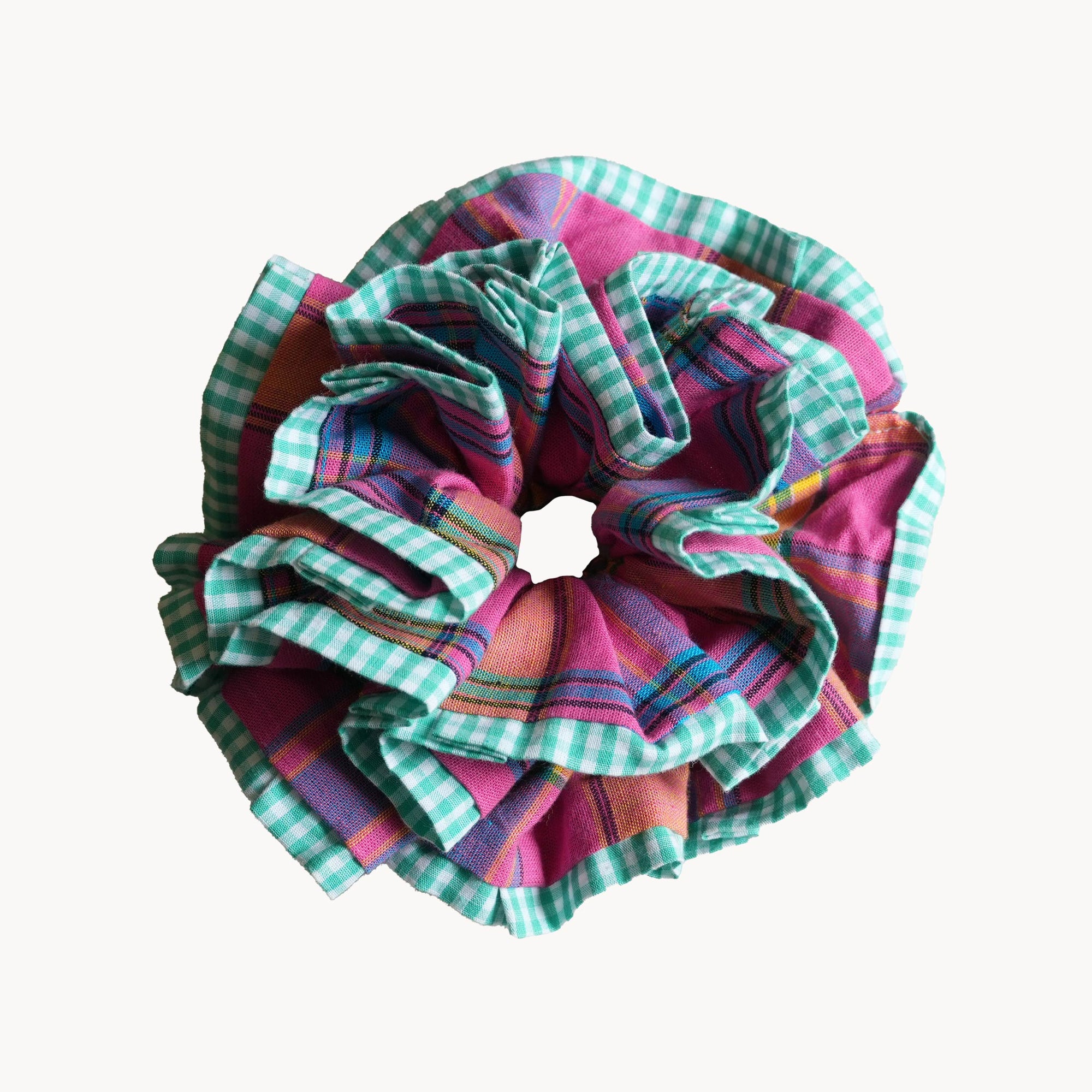 Chouchou Maxi Rosi - Madras rouge et vert
