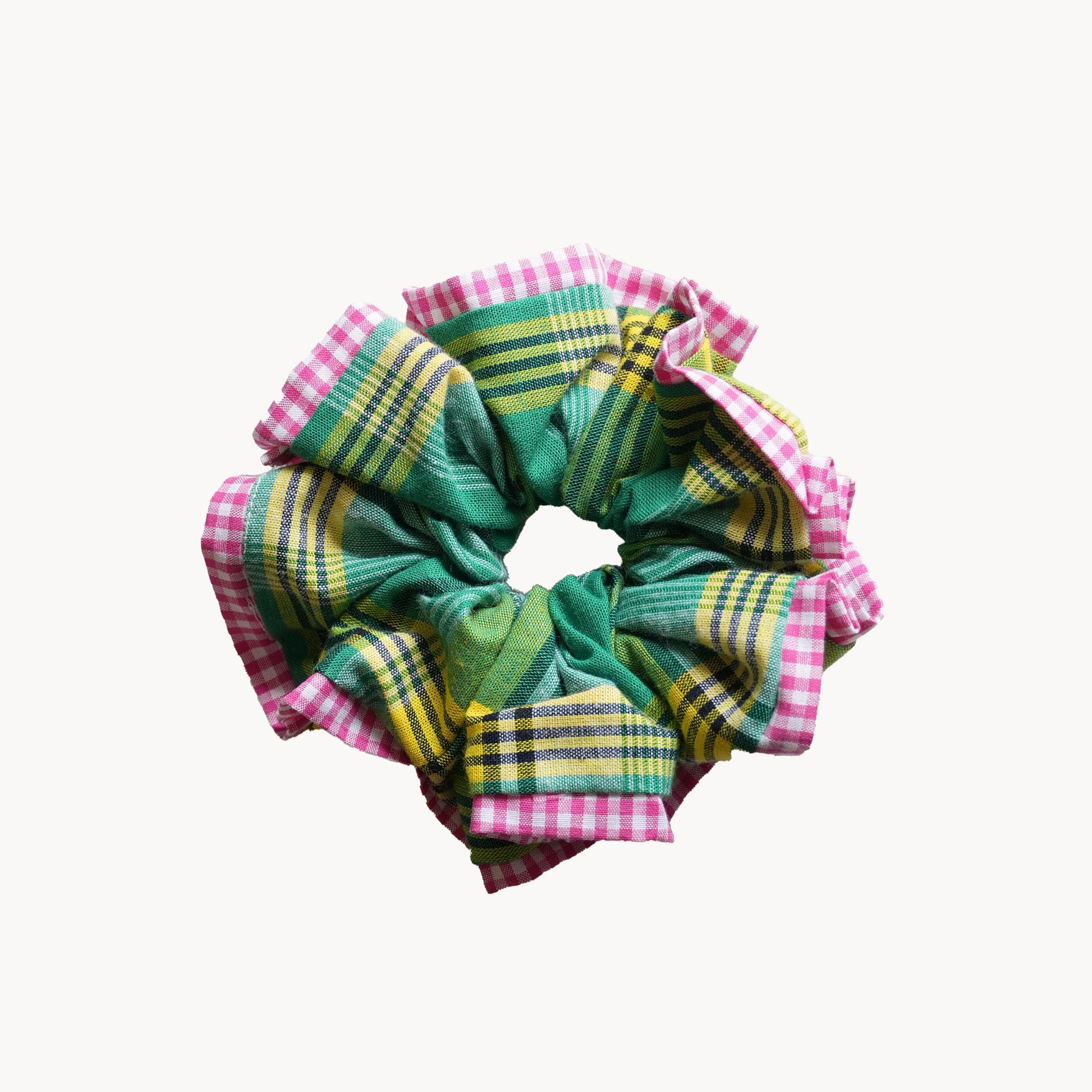 Chouchou Rosi - Madras vert et rose