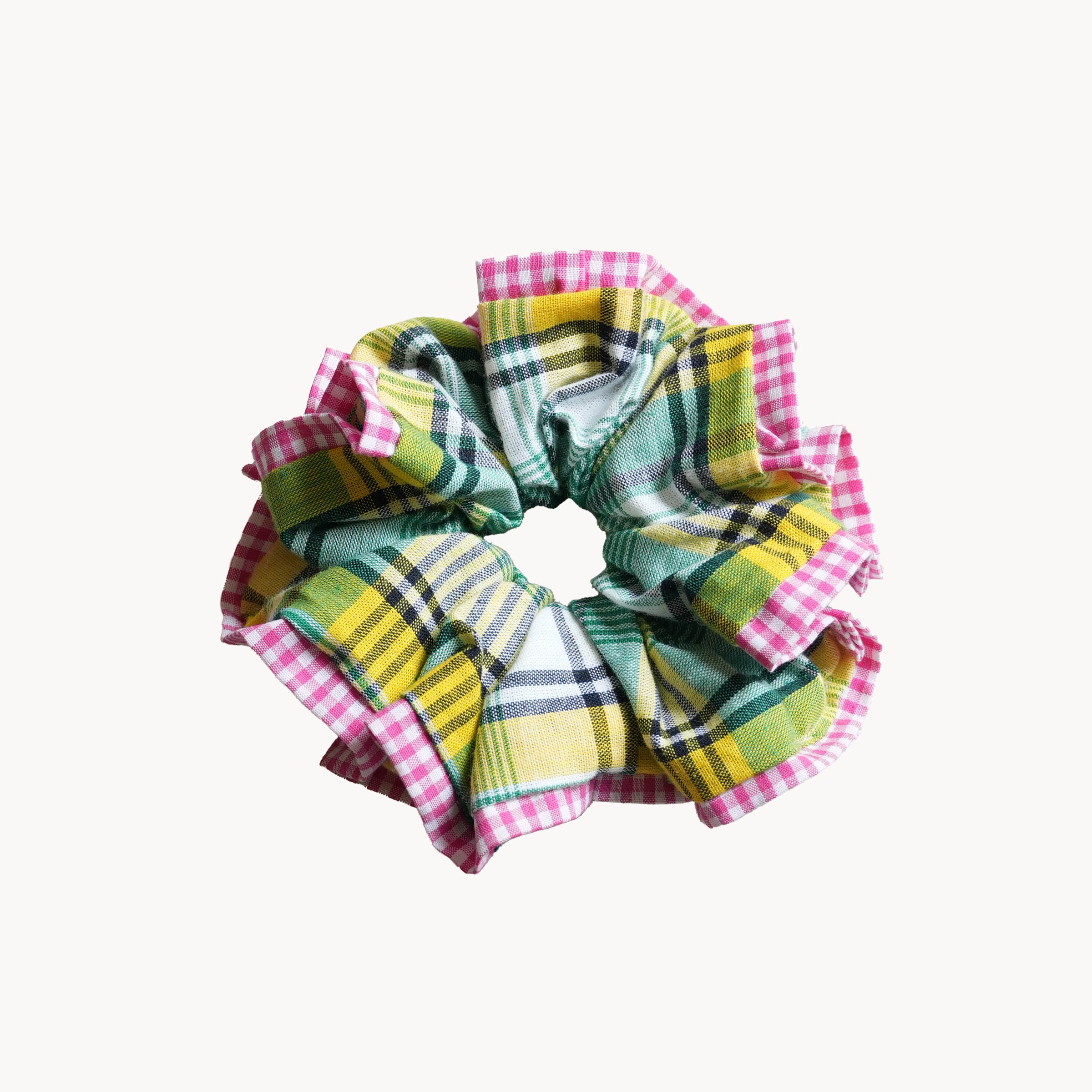 Chouchou Rosi - Madras vert et rose